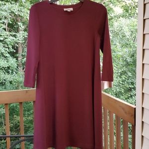 🛍Loft Outlet pullover swing dress, EUC, Sz XS, Maroon